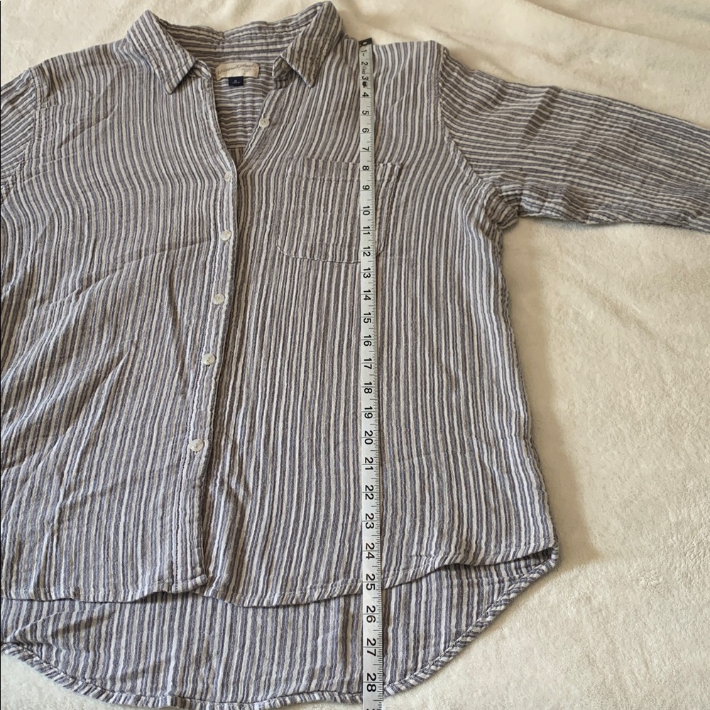 100% Cotton Universal Thread Striped Button-Up - image 7